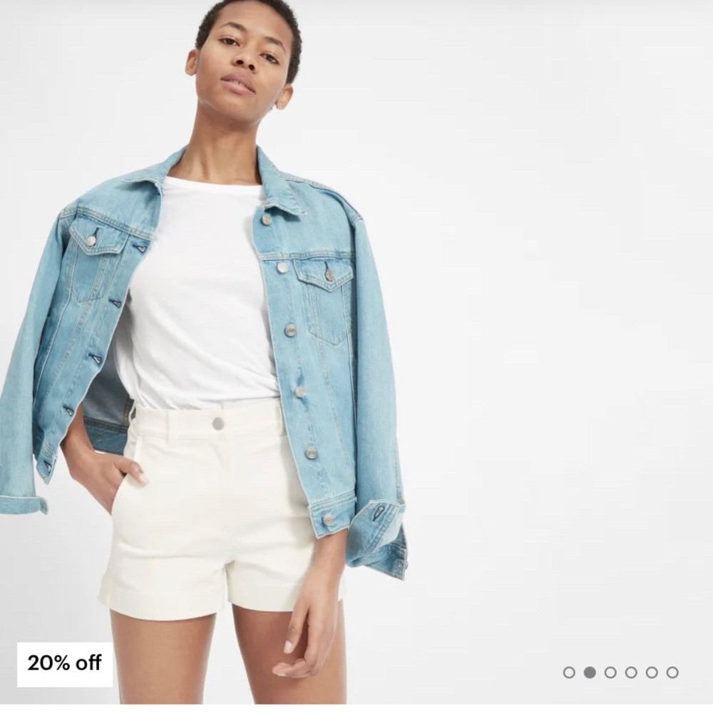 Everlane Cotton Twill Shorts in Bone